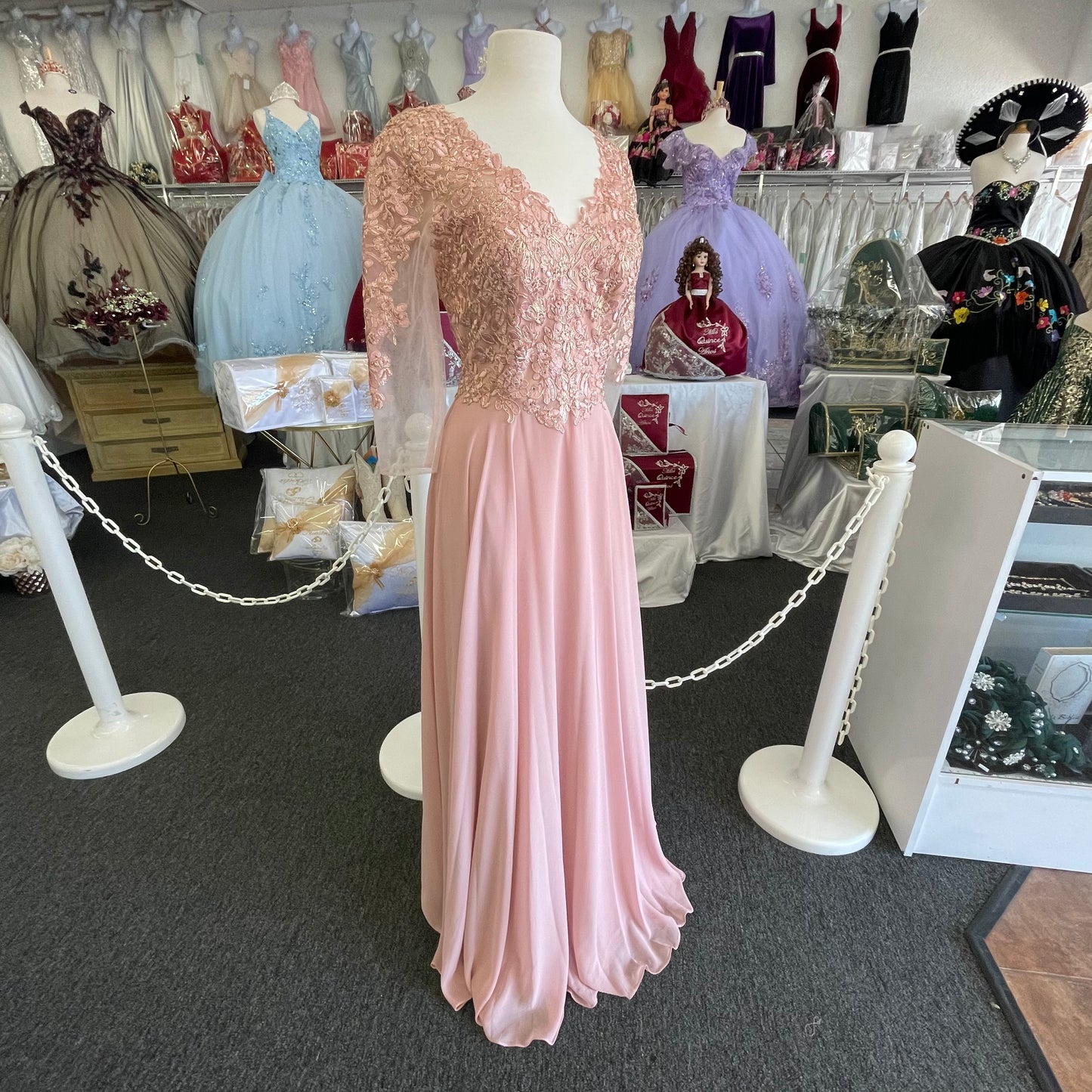 Lily’s Emerald Rose Gold Evening Gown FIE87105