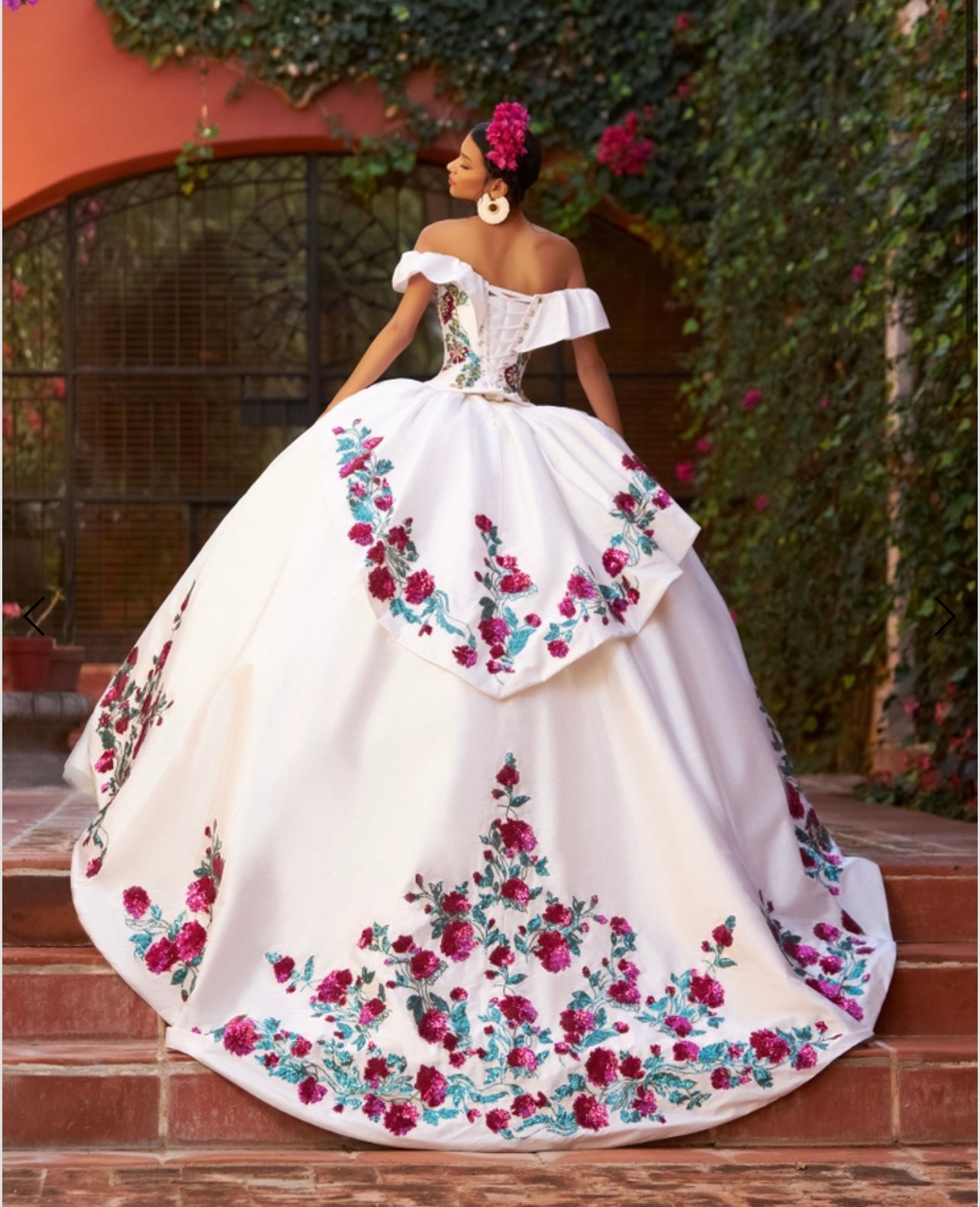 Lily's M41-141 Ivory/Fuscia Quince Ball Gown Lily's Seaside Boutique Lily's M41-141 Ivory/Fuscia Quince Ball Gown Lily's Seaside Boutique