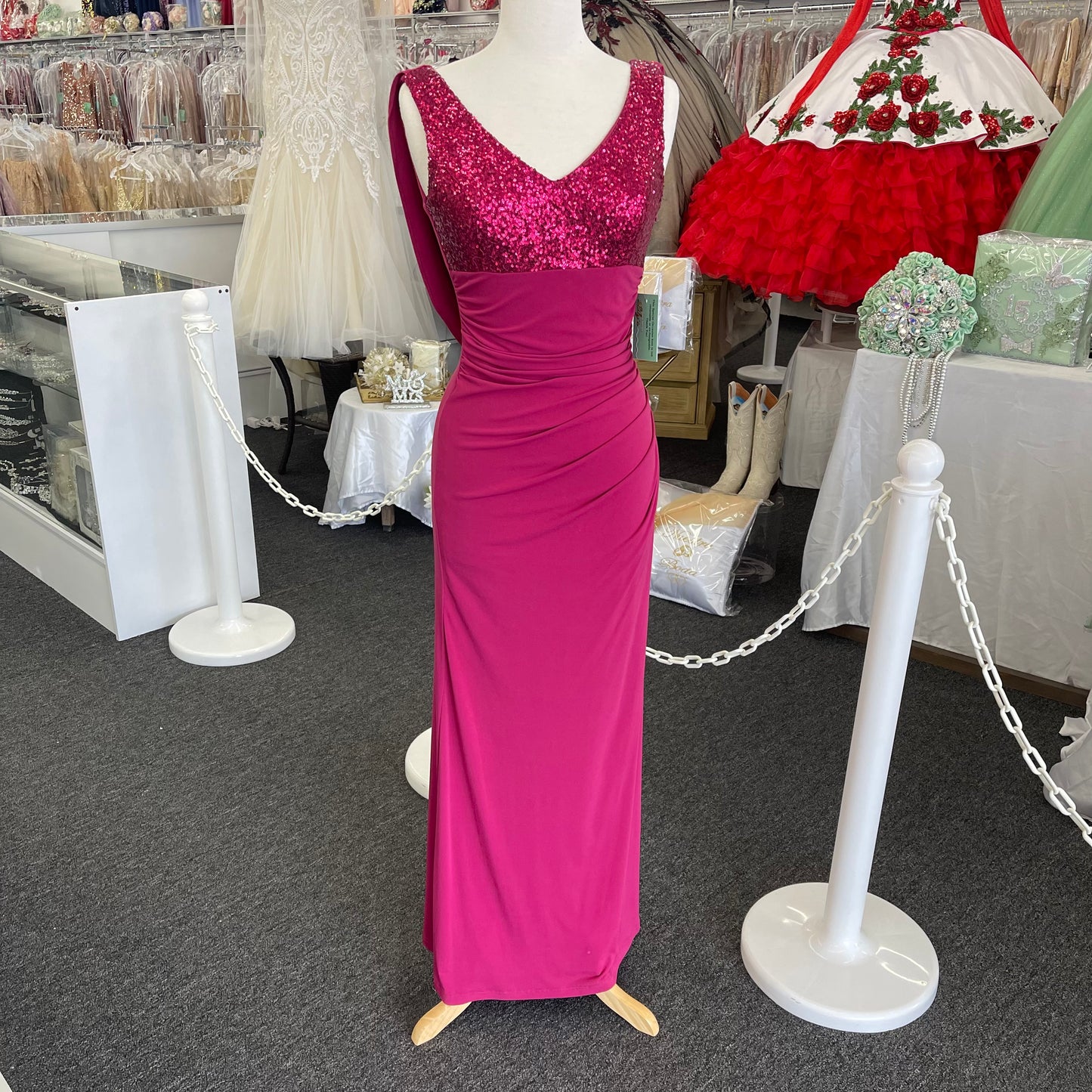#LISB555 Lily’s Fuschia Sequins Dress