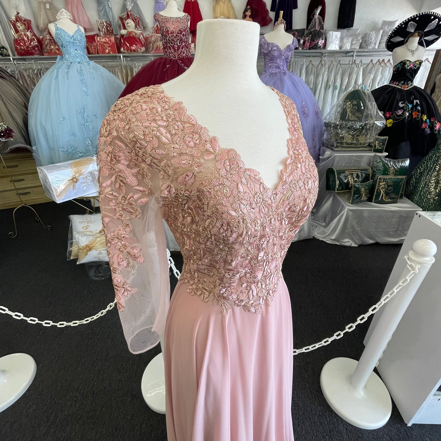Lily’s Emerald Rose Gold Evening Gown FIE87105