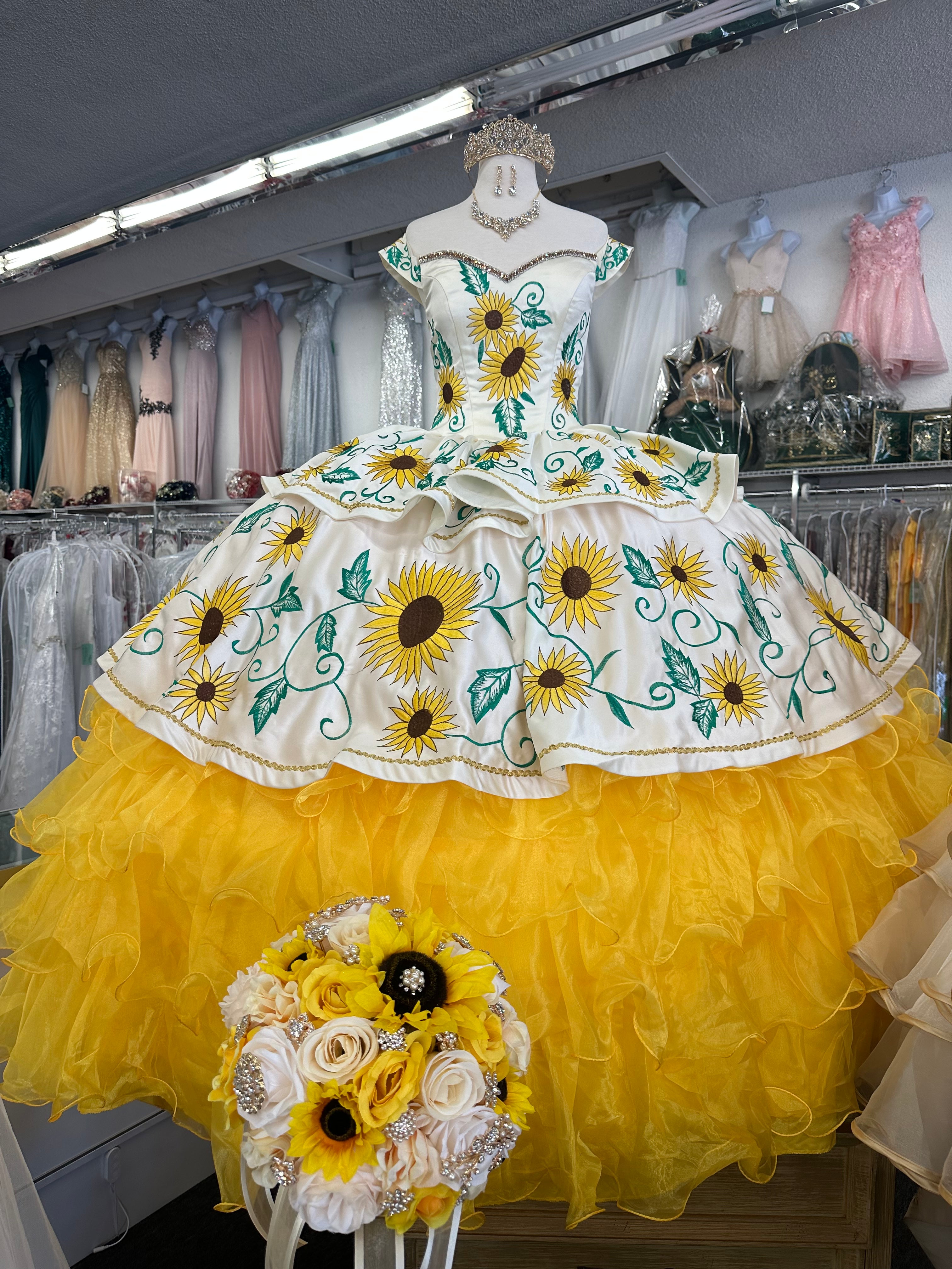 #555 Lily’s Sunflower XV Dress - Main Image