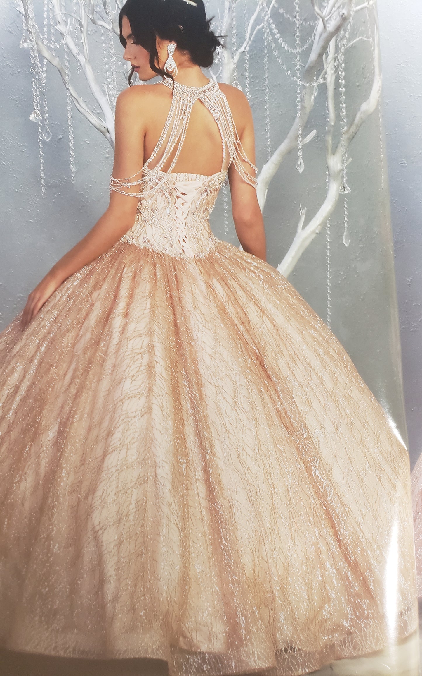 FIE10248 Lily's Rose Gold Quinceanera Dress
