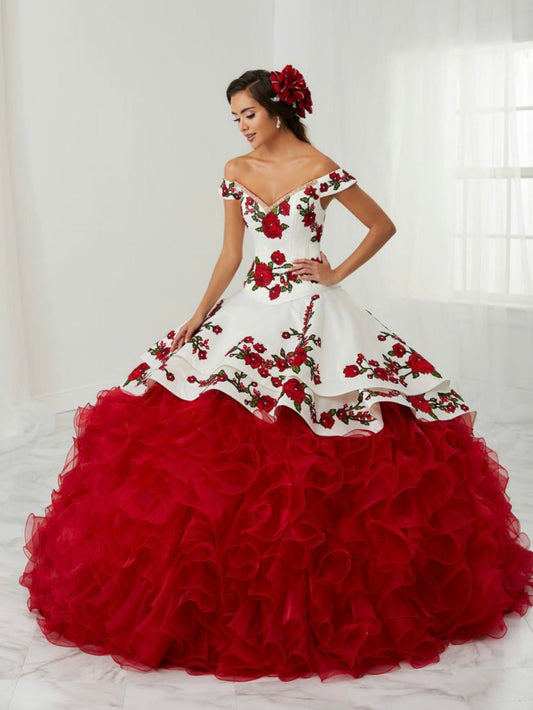 LA GLITTER #24081 Lily's Red Charro Quinceanera Dress