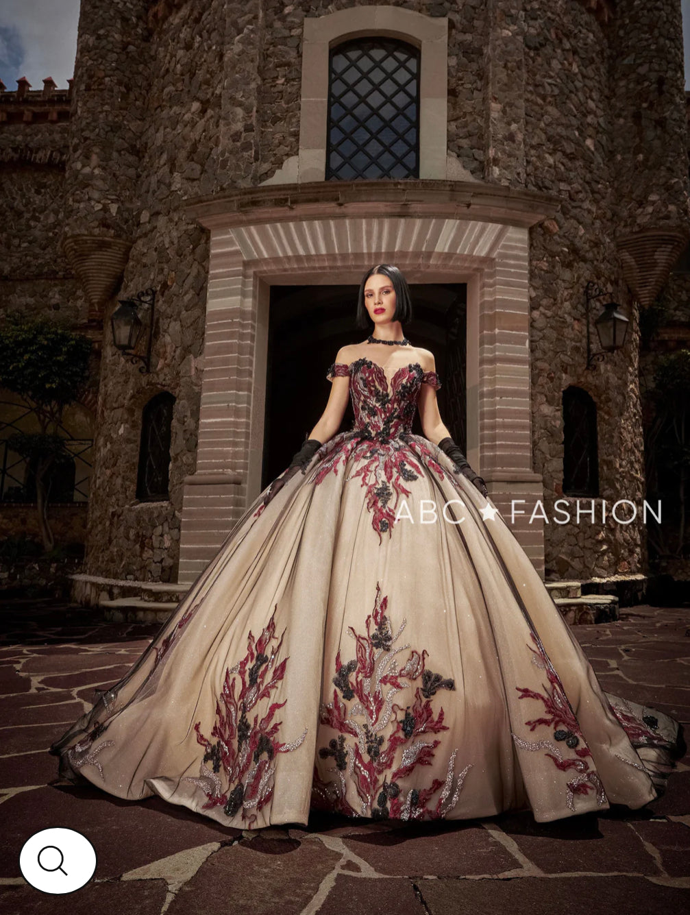 EV-10610 Lily’s Nude/Black Quince Ball Gown