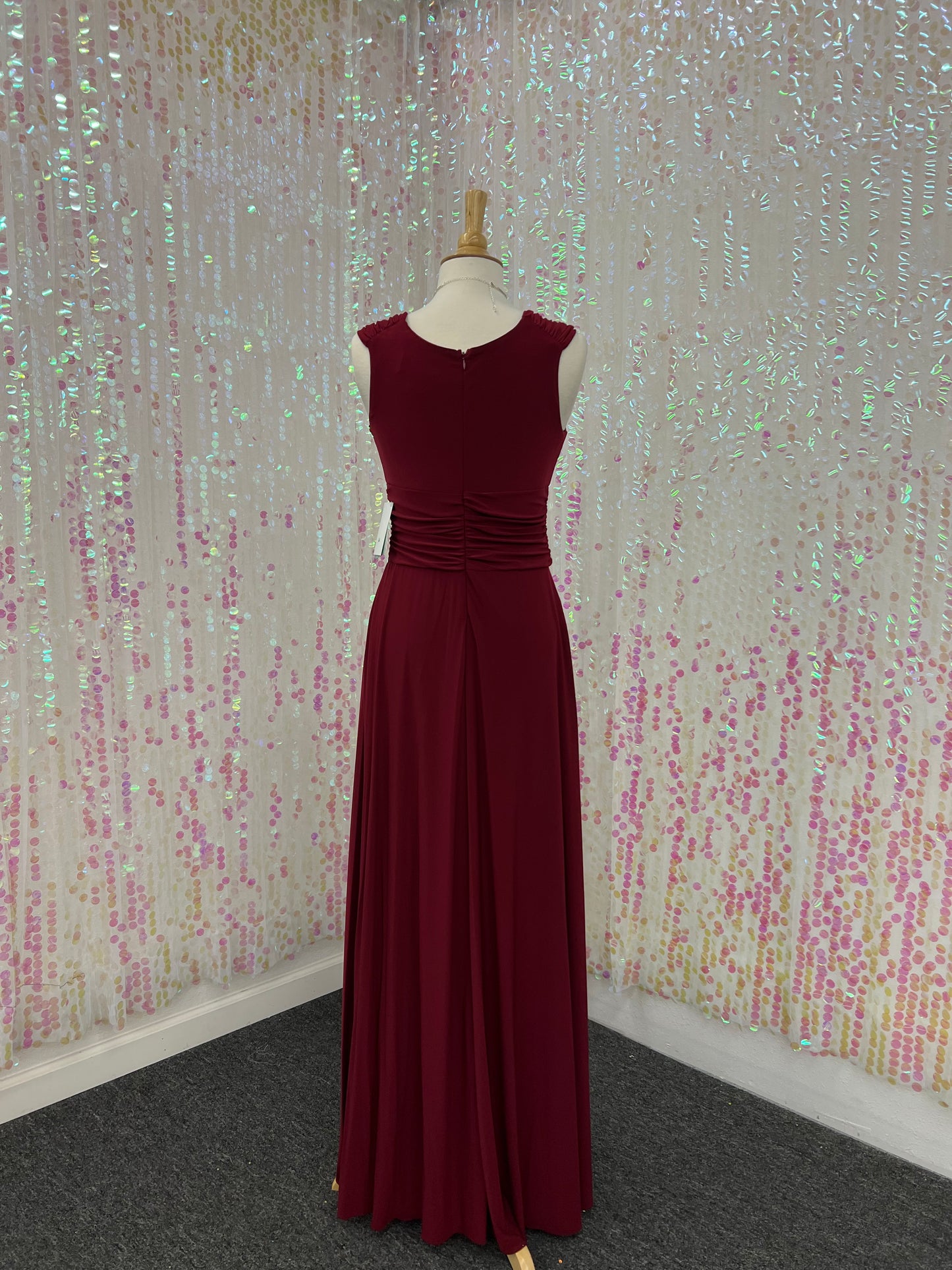 Lily’s Burgundy Dress with Silver Pendent Anny’s1146