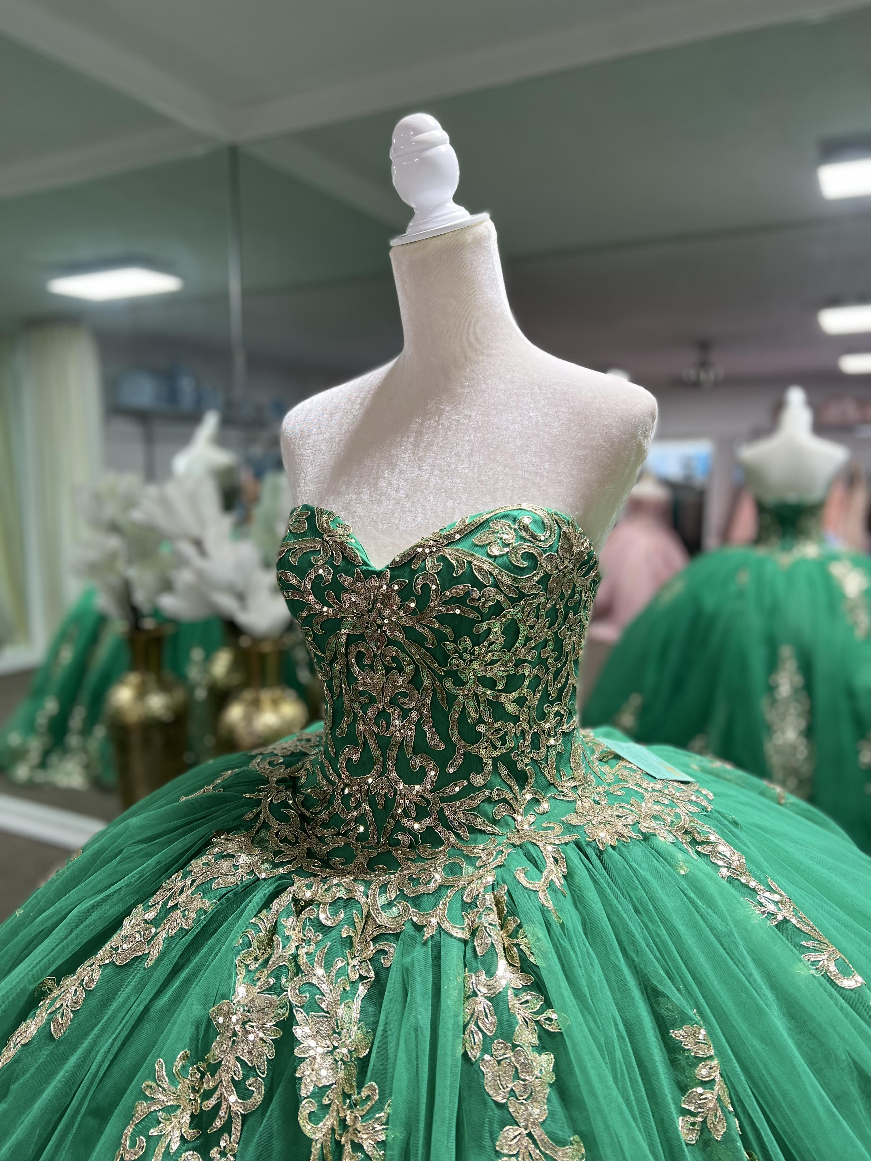 Hw56426 Lily's Emerald/Gold Ball Gown Lily's Seaside Boutique Hw56426 Lily's Emerald/Gold Ball Gown Lily's Seaside Boutique