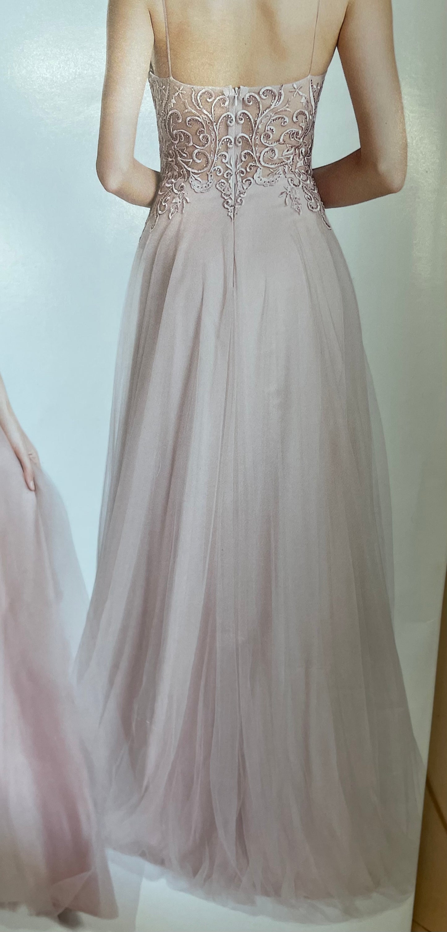 Lily's dusty Rose Lace Embroidery Formal Dress FIE25095