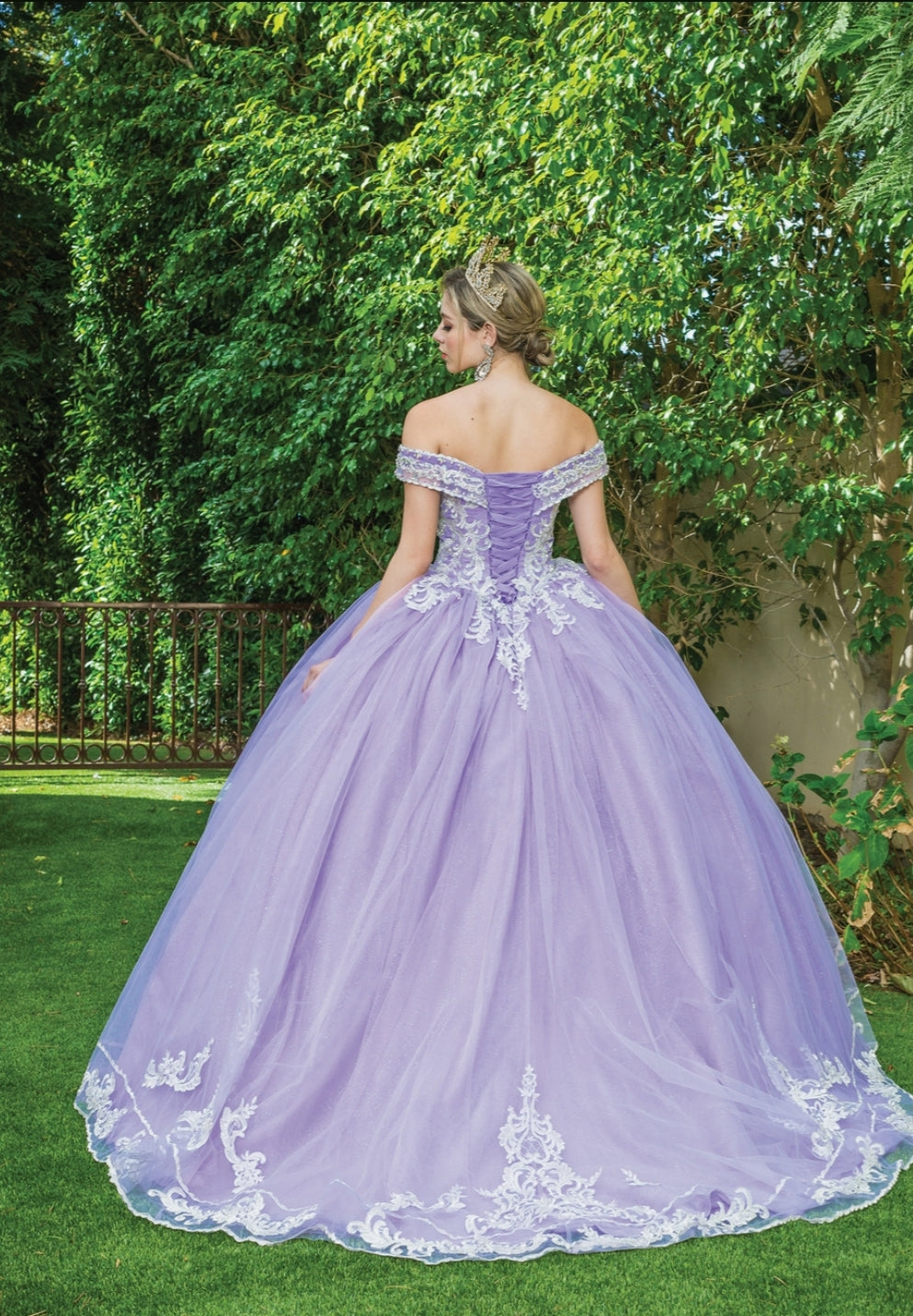 DQ -1566 Lily's Lilac Off the Shoulder Quince/Sweet 16 Dress