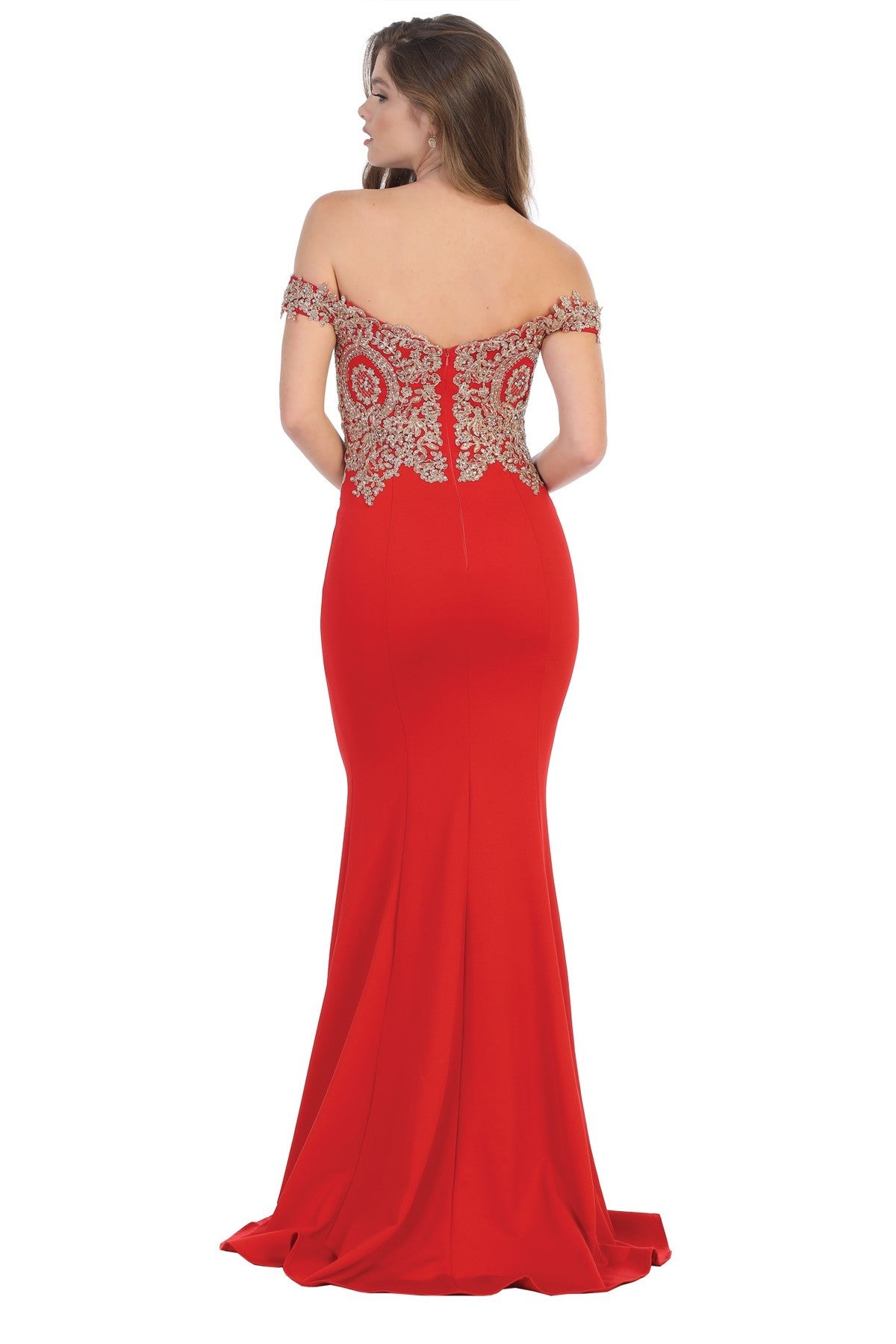 Lily's Champagne Off Shoulder Prom/Evening Gown EV5193