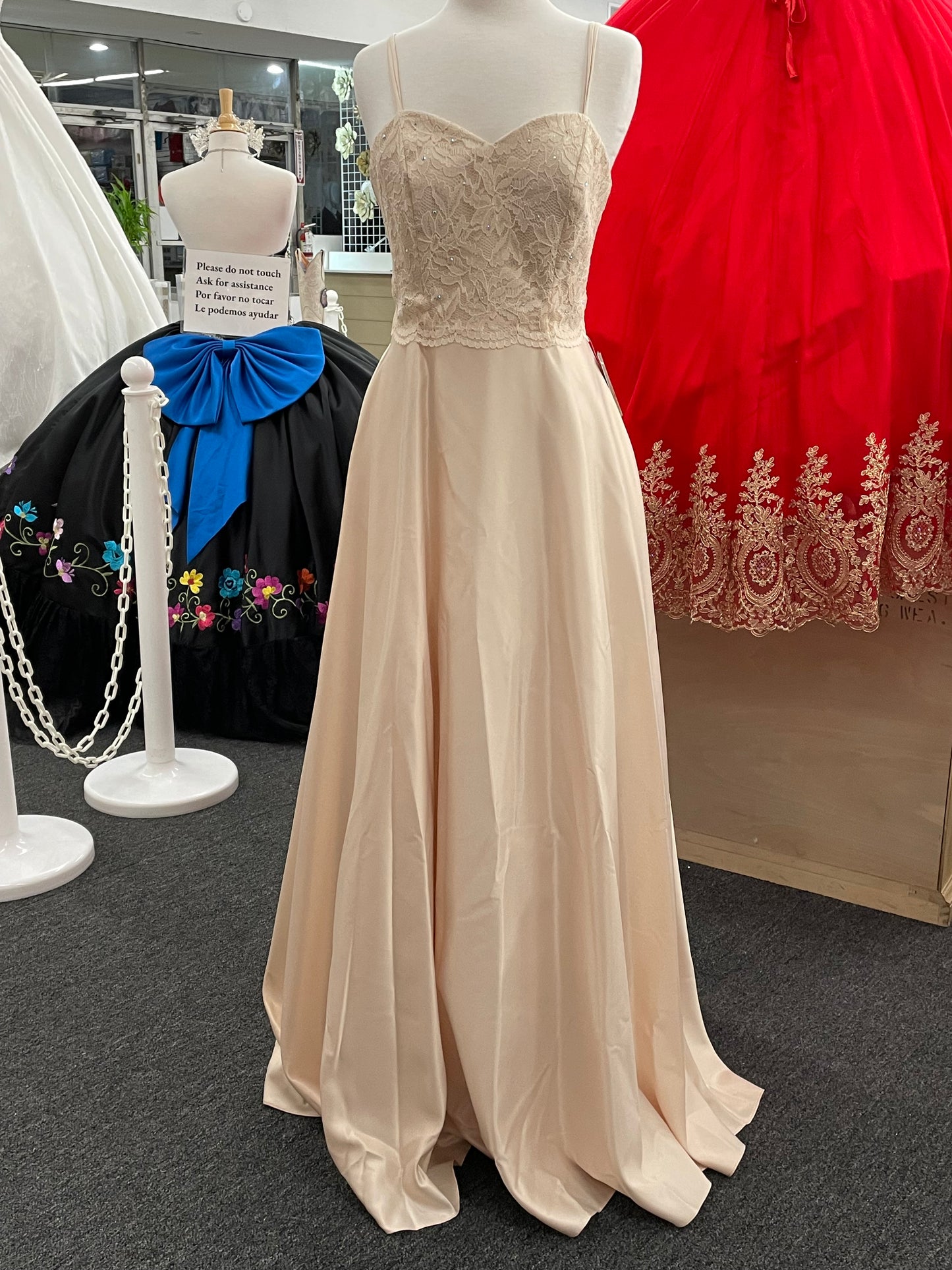 Lily's Champagne A-line Formal Dress with Jacket FIE5403