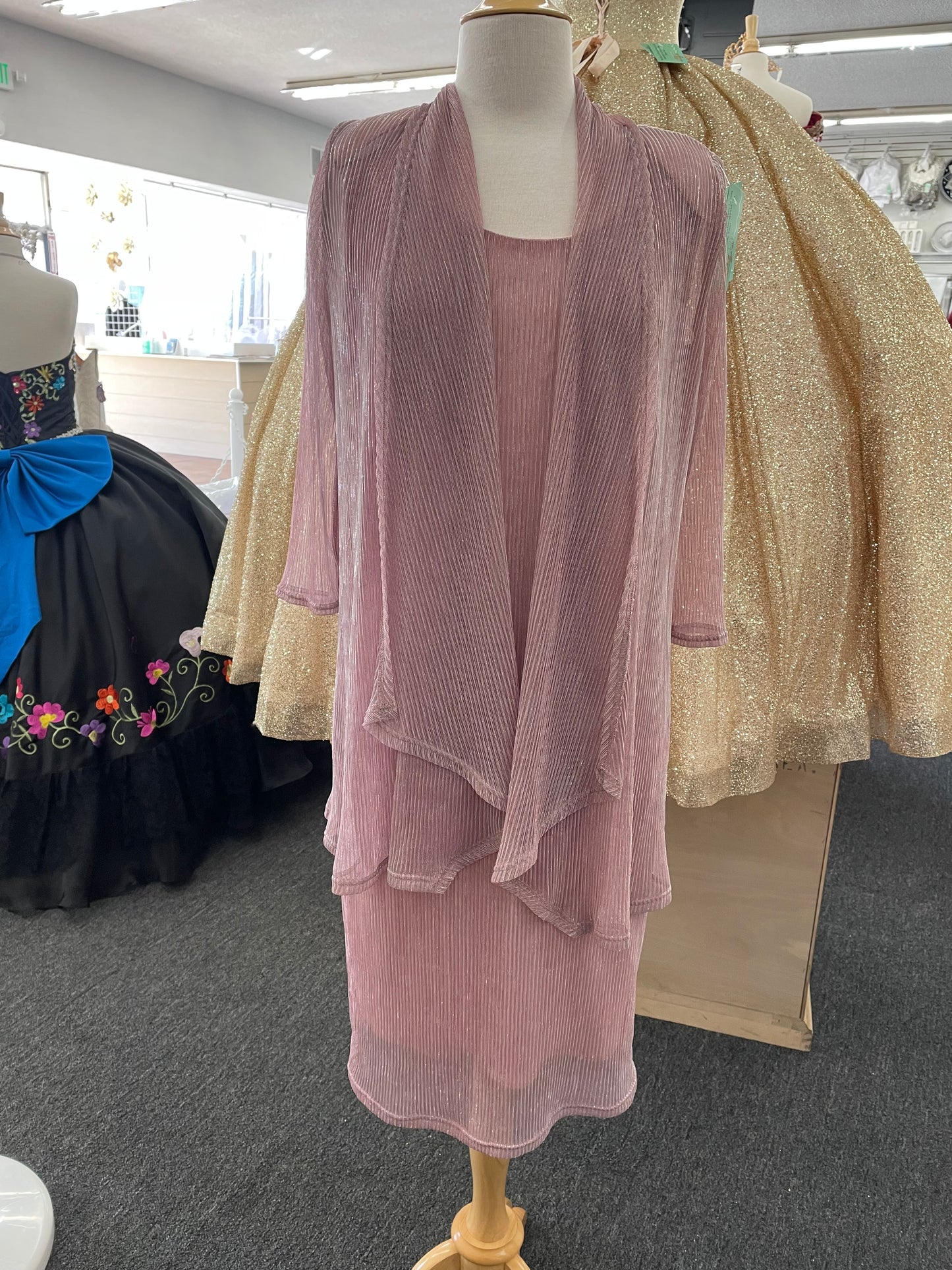 Lily's Mother of the Bride dusty rose dress EV3372