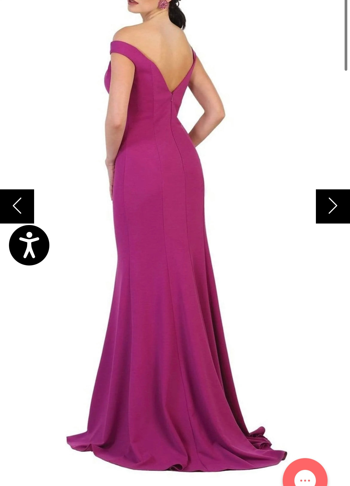 Lily’s magenta Off Shoulder Long Sheath Evening Gown #1489
