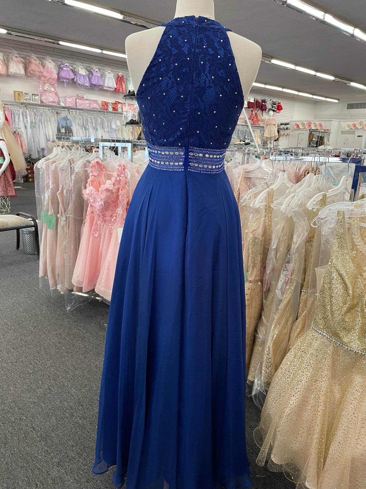 Lily’s royal blue,lace top and chiffon skirt Cy1494