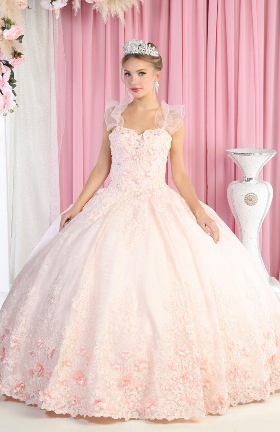 MqLk182 Lily's Pearl Baby Pink Quince Dress Lily's Seaside Boutique MqLk182 Lily's Pearl Baby Pink Quince Dress Lily's Seaside Boutique