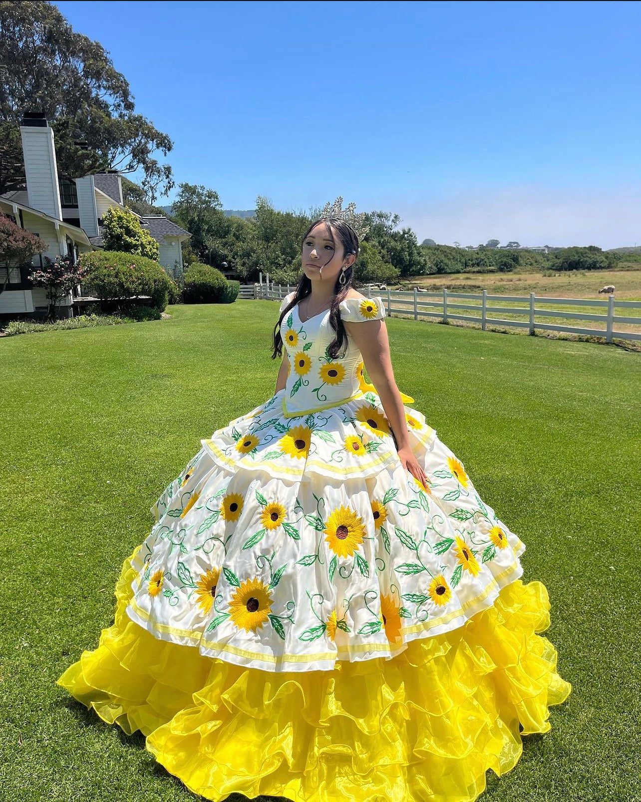 Prom dress 2025 with sunflowers