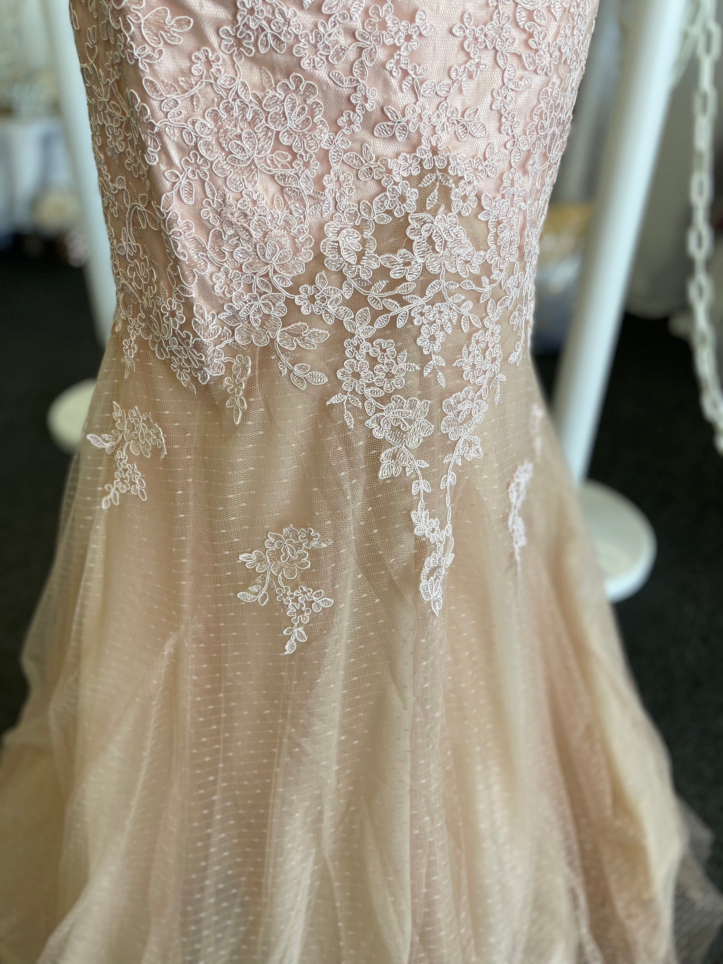 Lily’s Mocha Blush Evening Gown EV5162