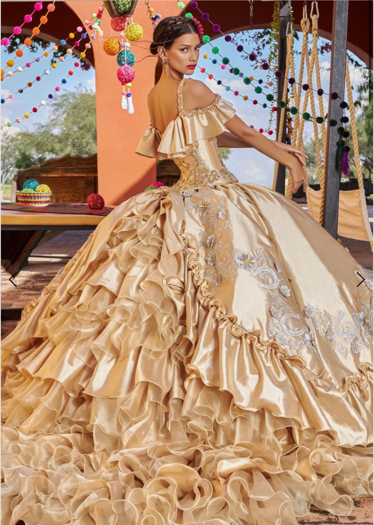 M40-140 Gold Charro XV Dress