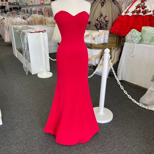 Ch555 Lily’s Red Strapless Mermaid Gown