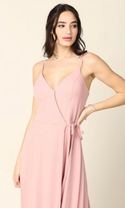 #EVA3382 Lily’s Dusty Rose Chiffon Dress