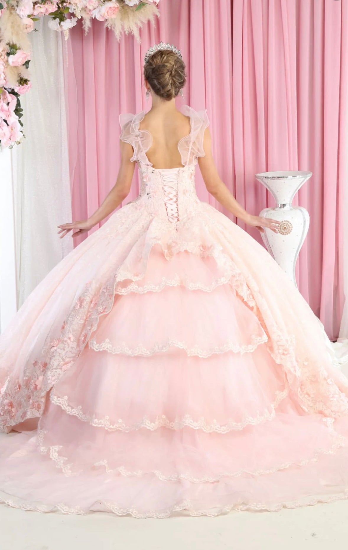 MqLk182 Lily's Pearl Baby Pink Quince Dress Lily's Seaside Boutique MqLk182 Lily's Pearl Baby Pink Quince Dress Lily's Seaside Boutique