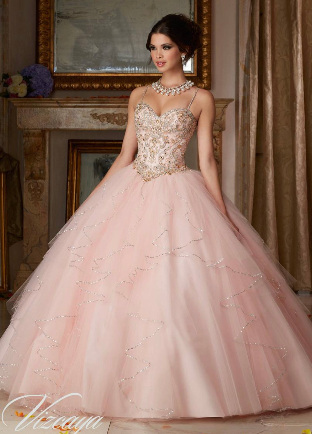 Lily’s555,89101 Pink Jeweled XV Dress