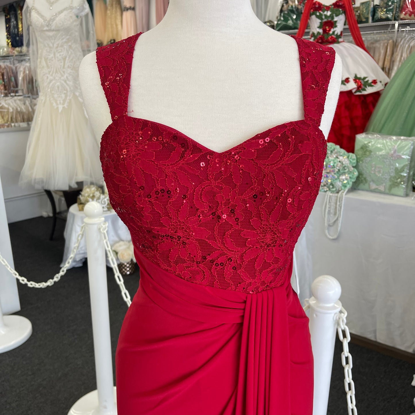 #E3139 Lily’s Red Bolera Dress