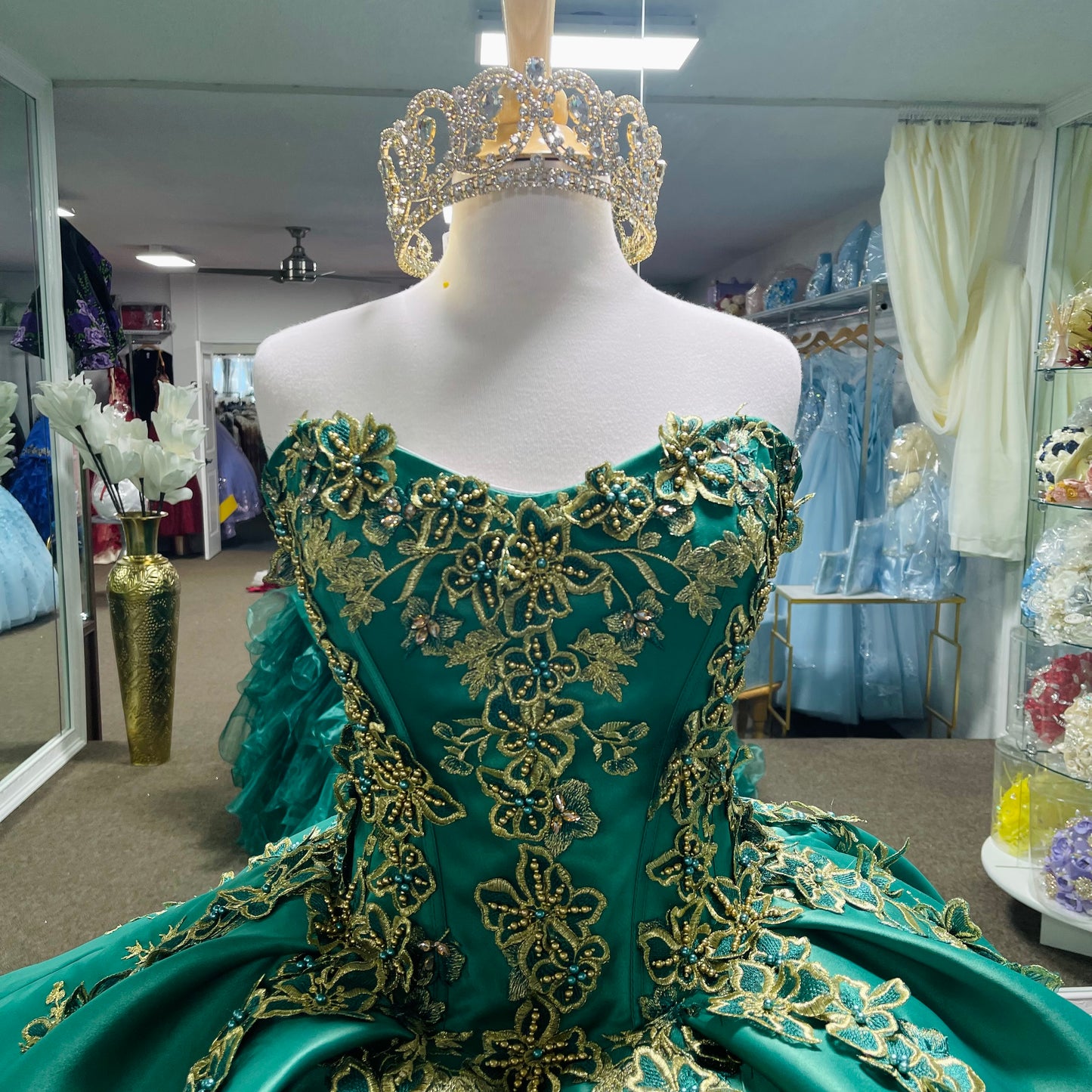 CHF3009 Emerald Gold XV dress