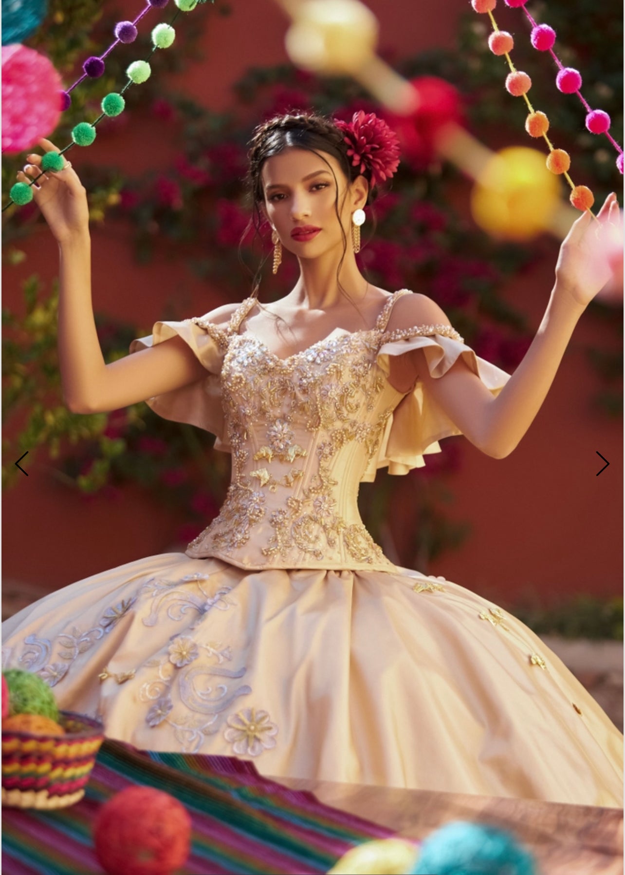 M40-140 Gold Charro XV Dress