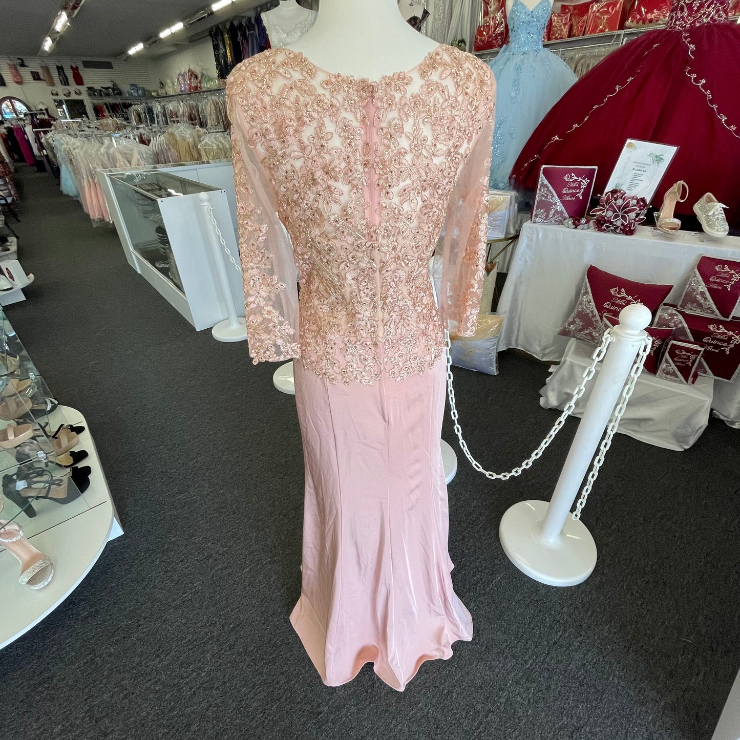 Lily’s Rose Gold Lace Bodice Gown GY5003