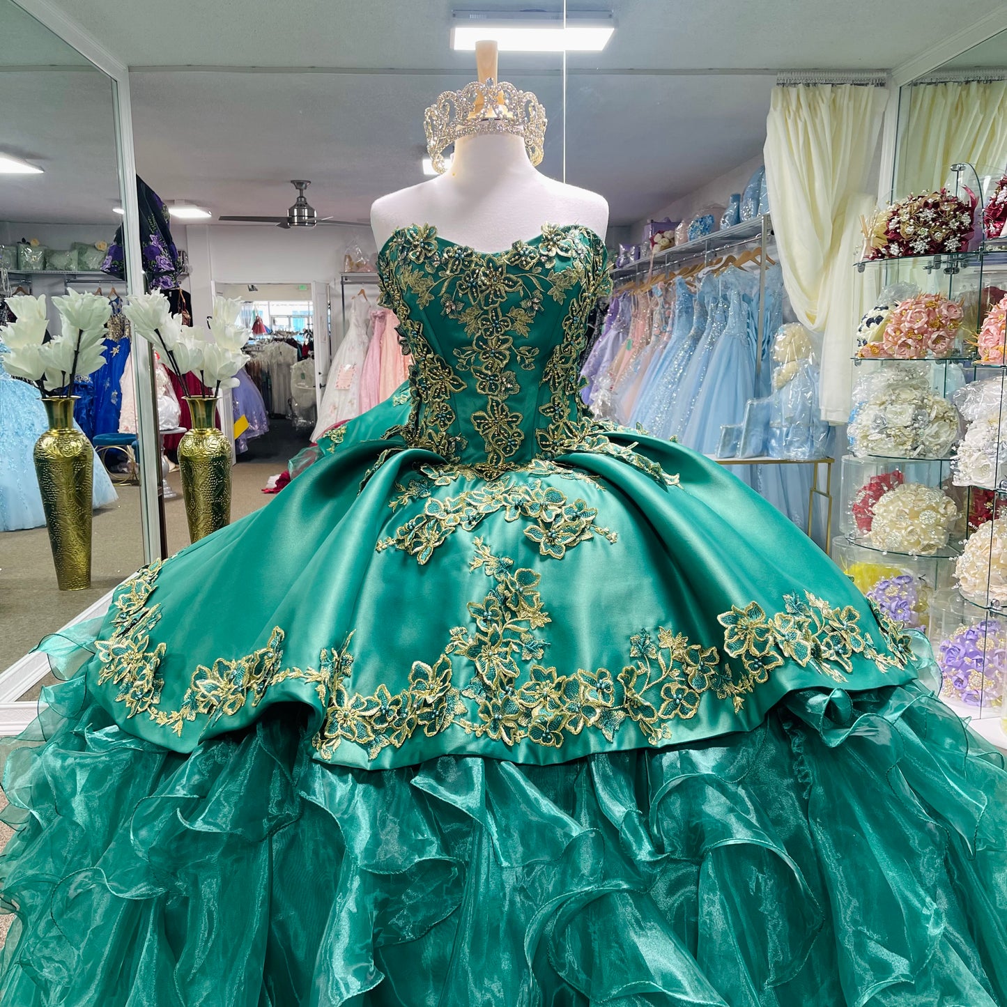 CHF3009 Emerald Gold XV dress