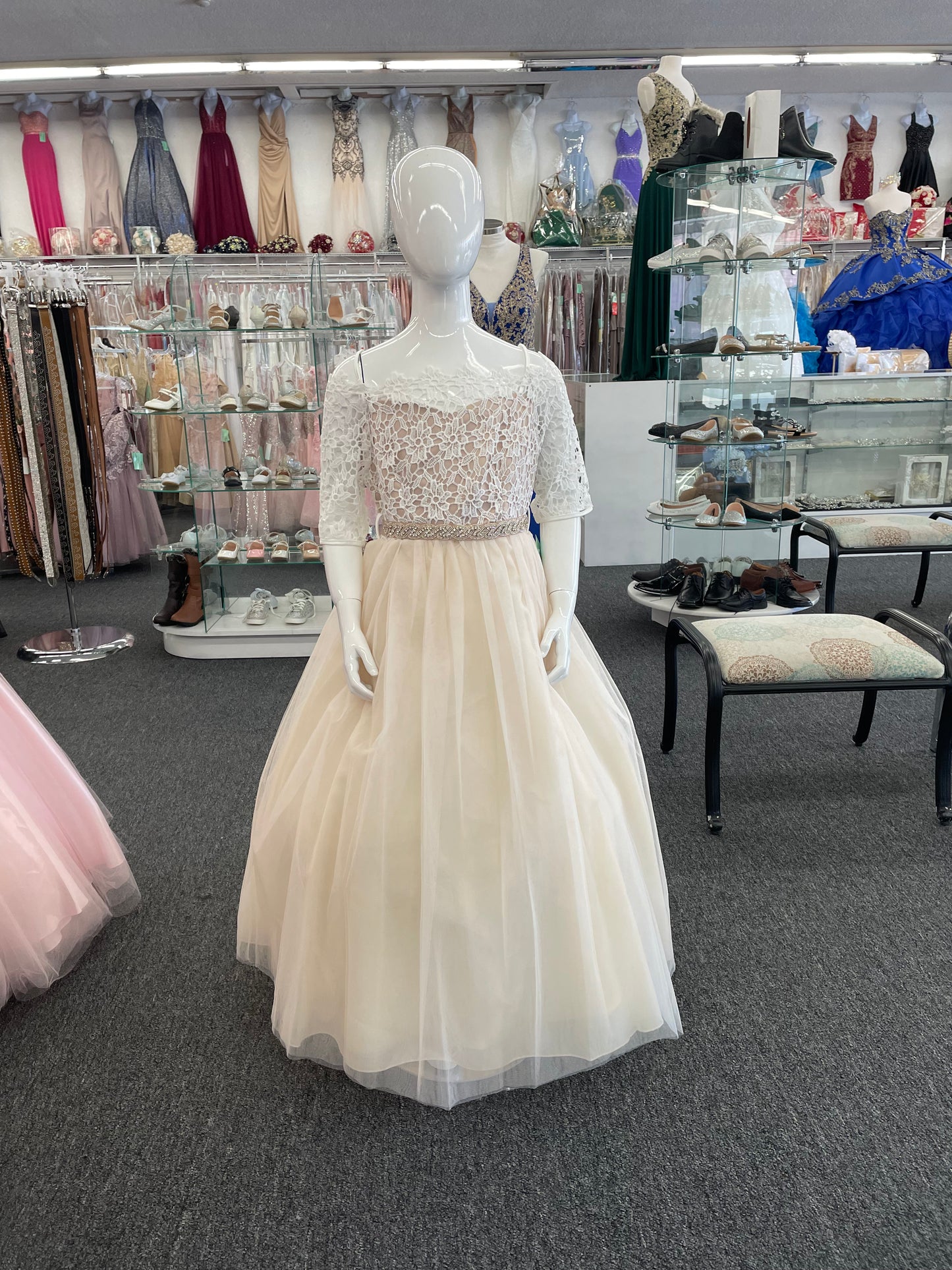 #3794 Lily’s Champagne Flower Girl Dress