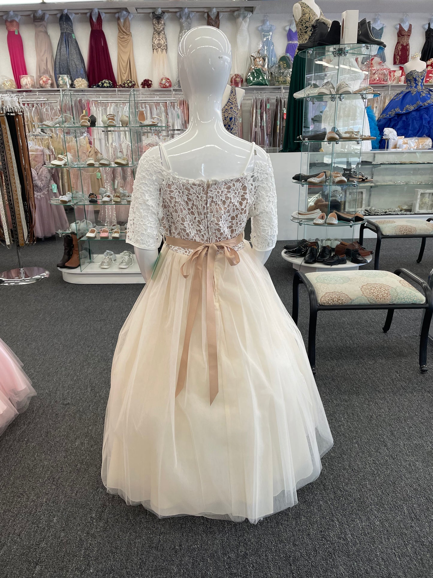 #3794 Lily’s Champagne Flower Girl Dress