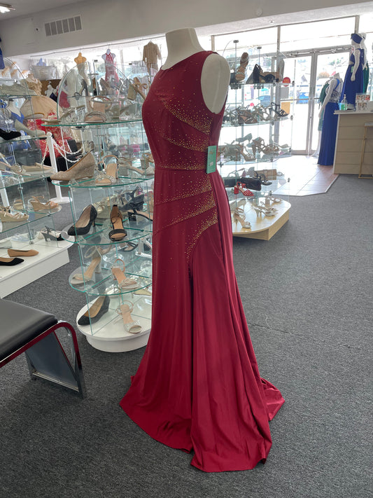 #7310 Red Evening Long Dress  XL