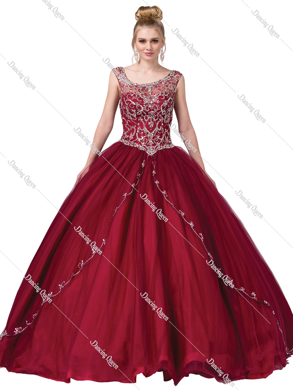 DQ1267 Lily's Burgundy Quinceanera/Sweet 16 Gown