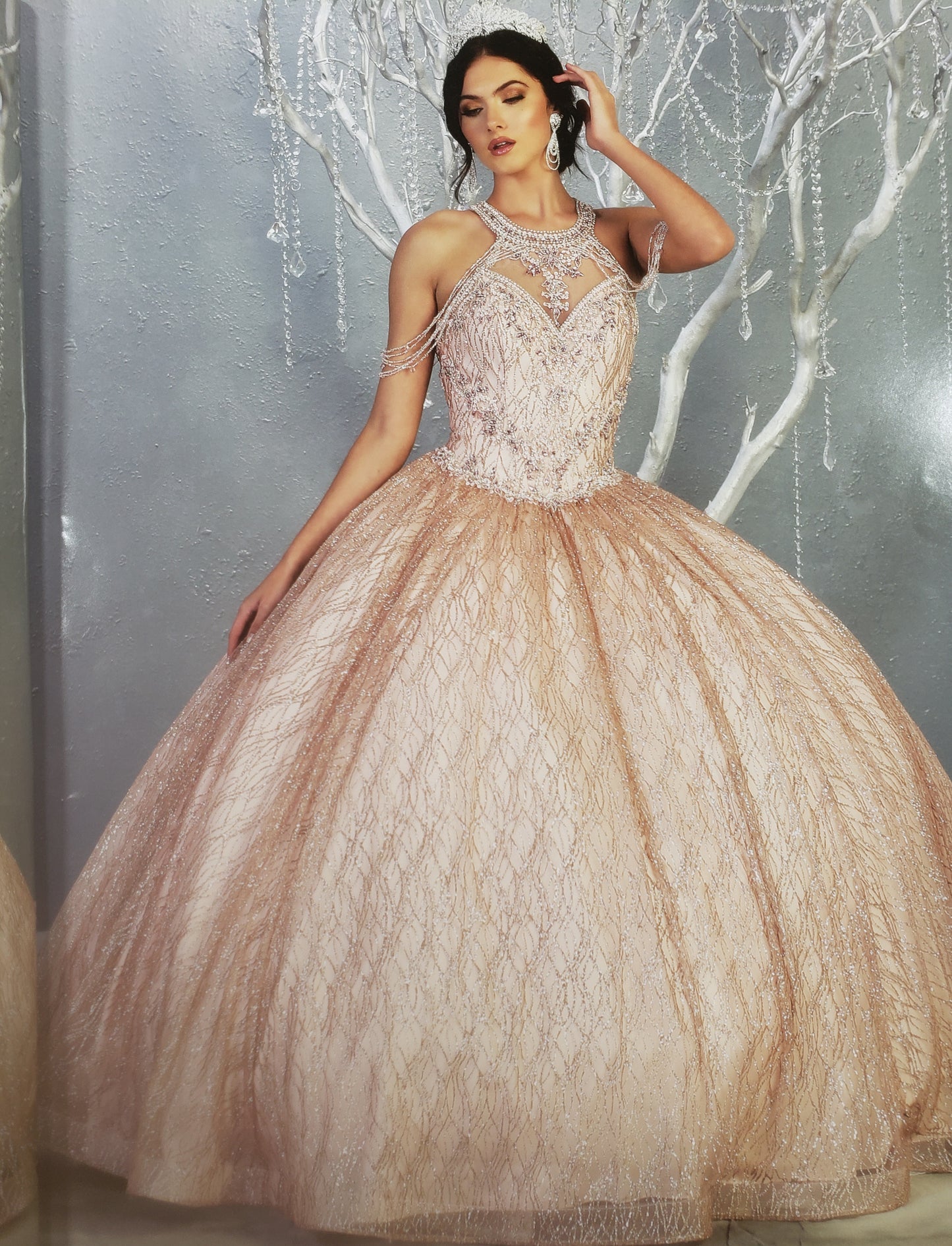 FIE10248  Lily's Rose Gold Quinceanera Dress