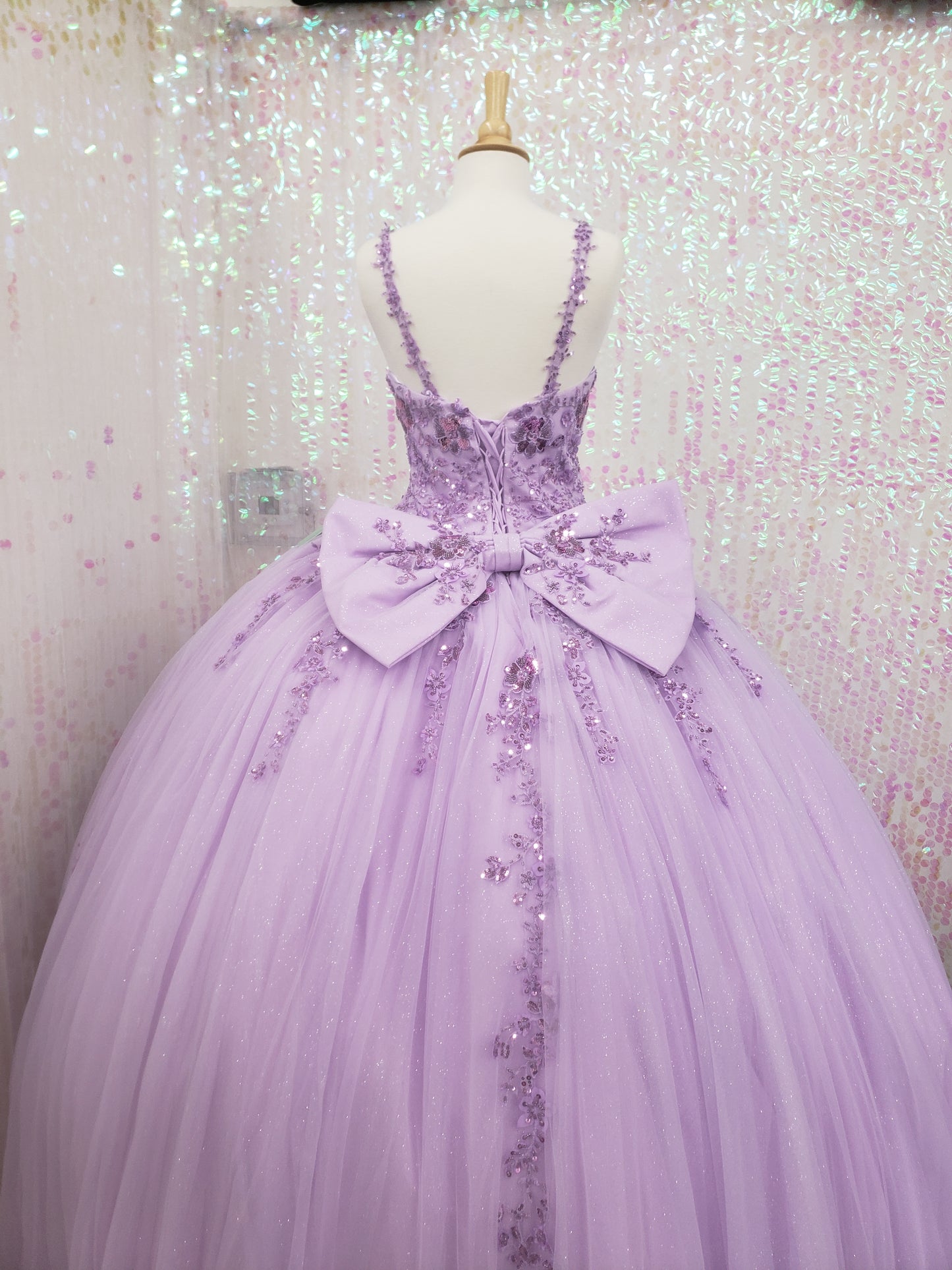 MQLK174  Lily's Lilac Lace Top Quinceanera Dress