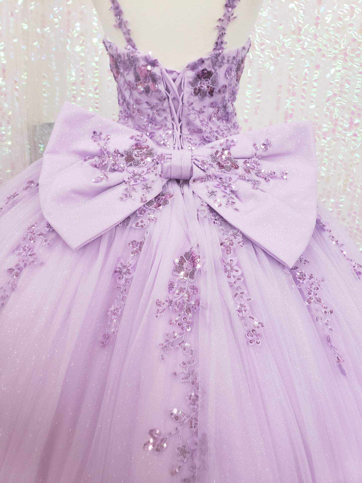 MQLK174  Lily's Lilac Lace Top Quinceanera Dress