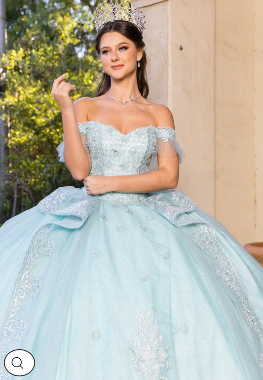 Lily’s Blue Off The Shoulder XV Gown #8055J