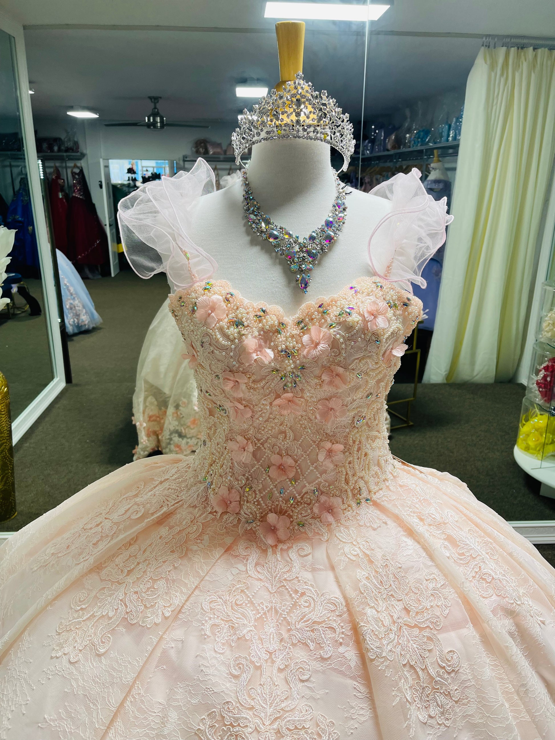 MqLk182 Lilys Pearl Baby Pink Quince Dress MqLk182 Lilys Pearl Baby Pink Quince Dress