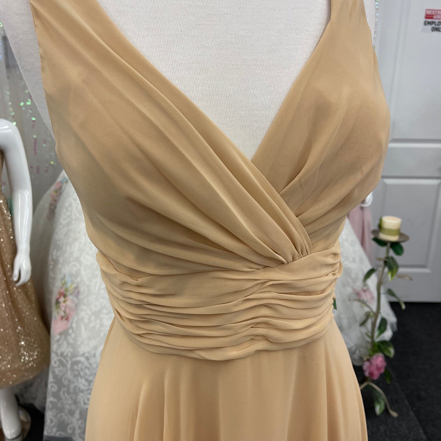 Lily’s Champagne Bridesmaids gown