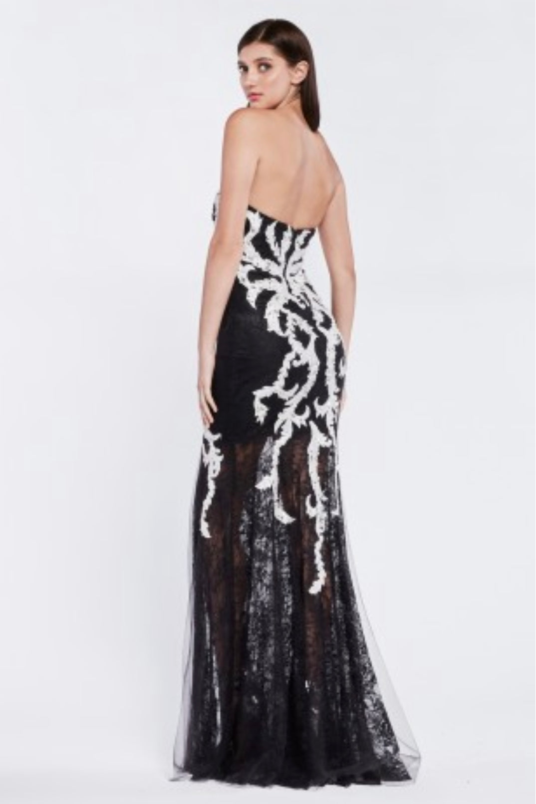 Lily’s Black Strapless Bodice Gown #C37