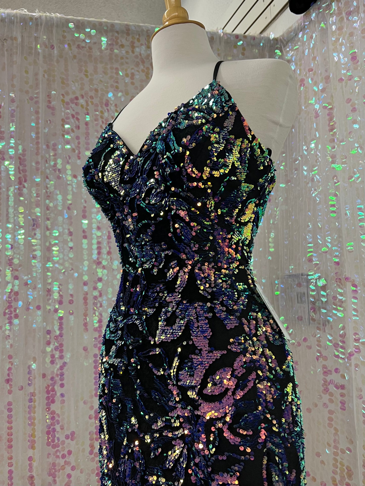 Lily's Black/purple Sequin Fitted Prom/Evening Gown DQ4135