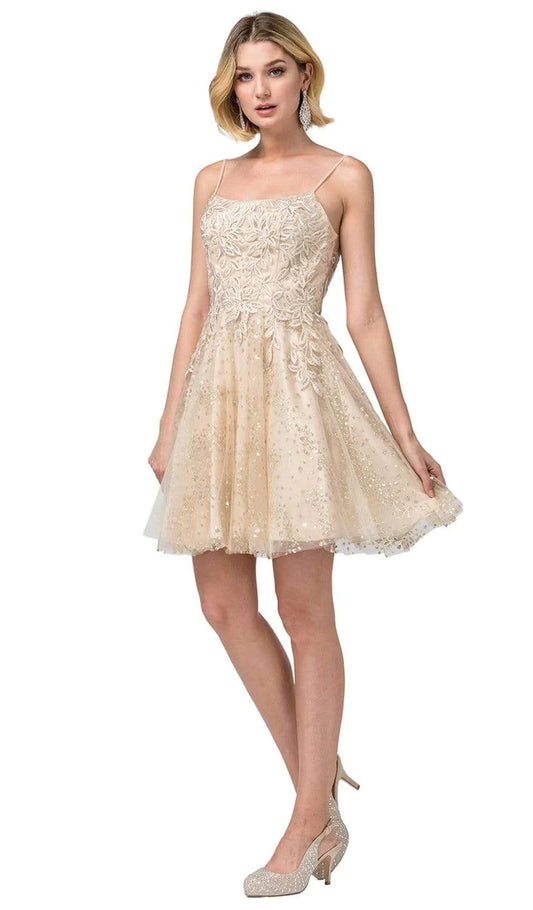 Lily's Embroidered Foliage Short A- line Dress DQ3158