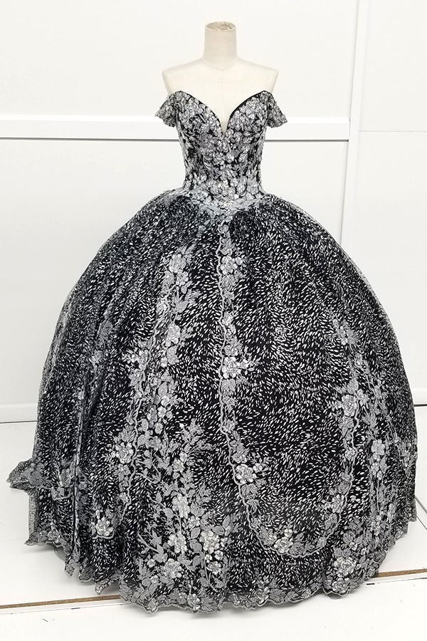 CHF3039 Lily's Black/Silver Quinceanera Dress