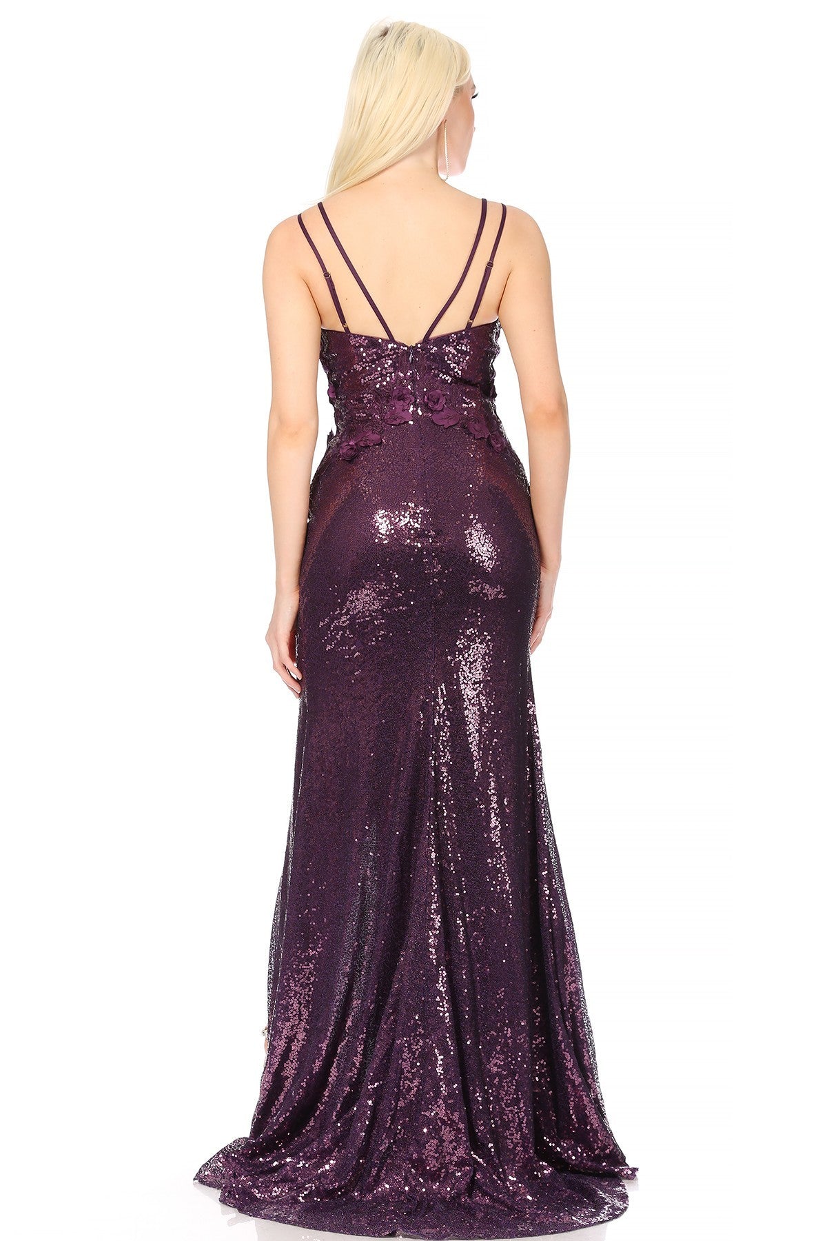 Lily's Sequin Fitted Dress in deep purple SAB33054 Lily's Sequin Fitted Dress in deep purple SAB33054