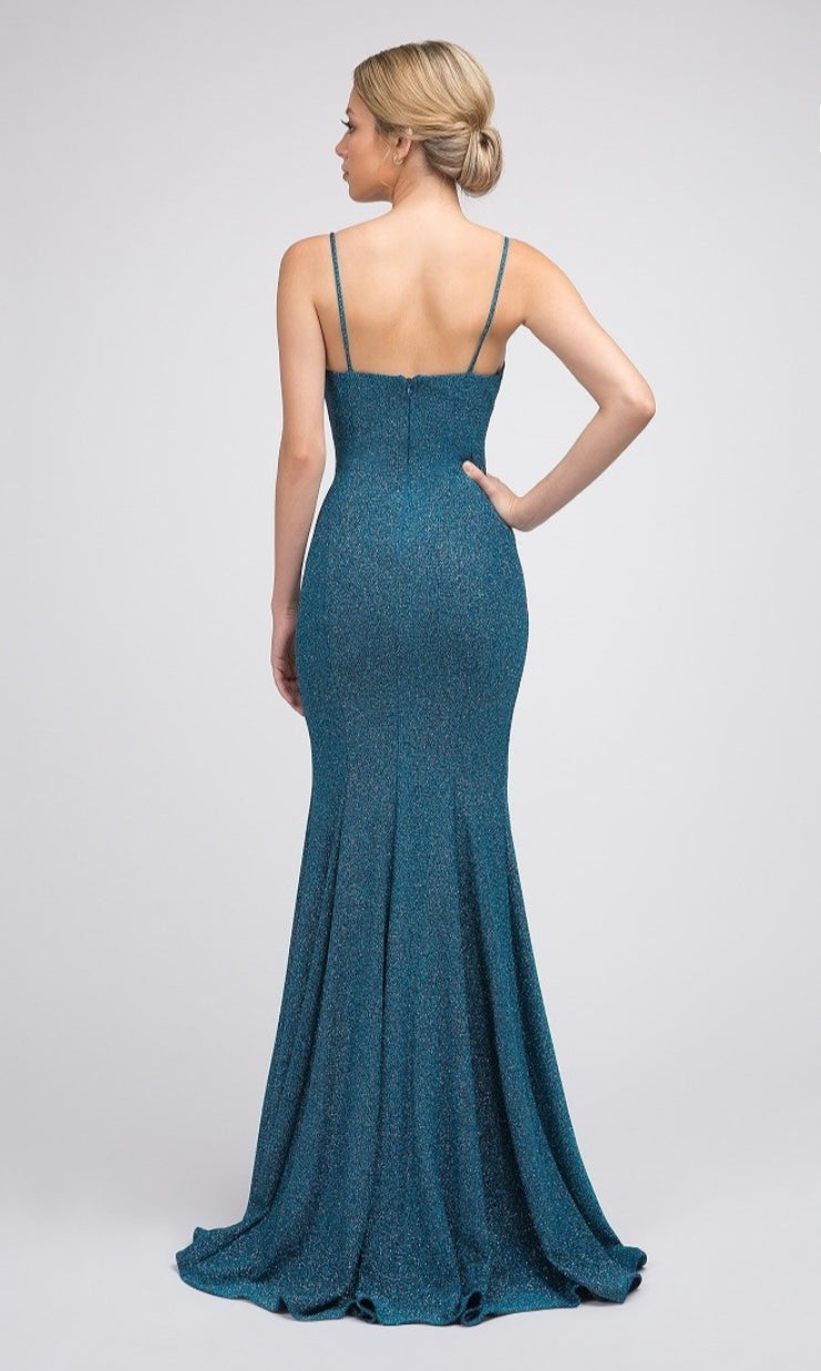 Lily’s Teal/Sparkly Long Dress FIES4203