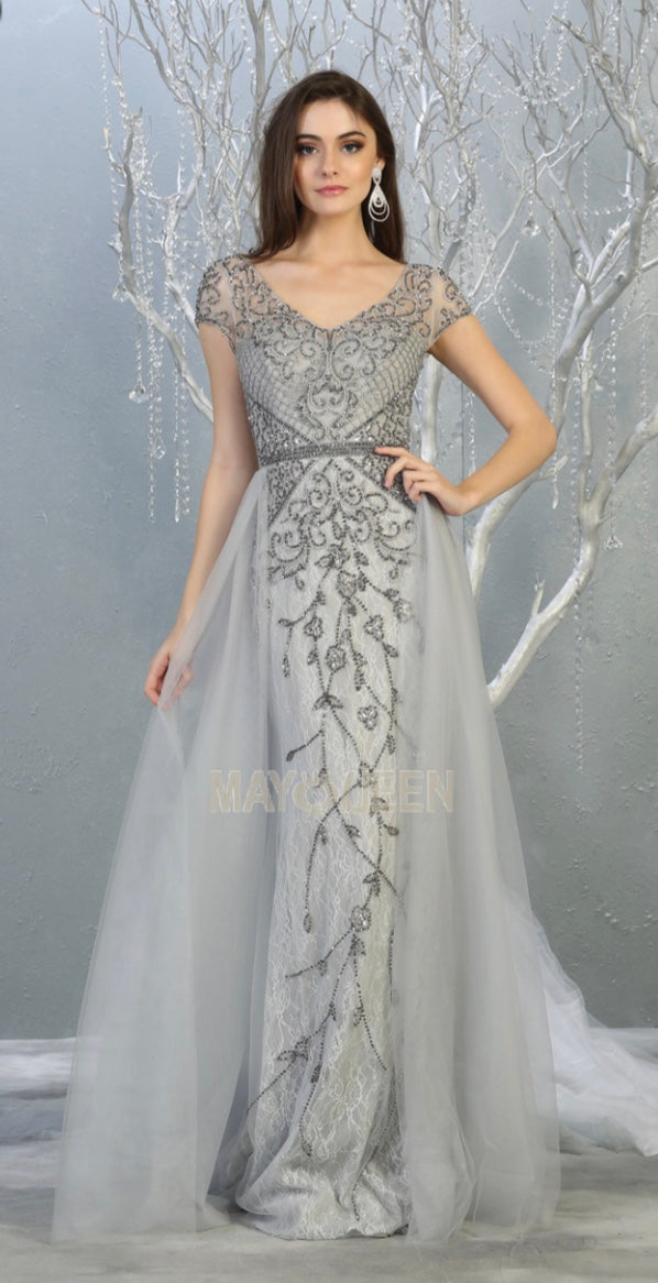 Lily’s Beaded Silver Gown