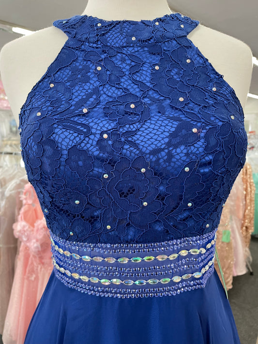 Lily’s royal blue,lace top and chiffon skirt Cy1494