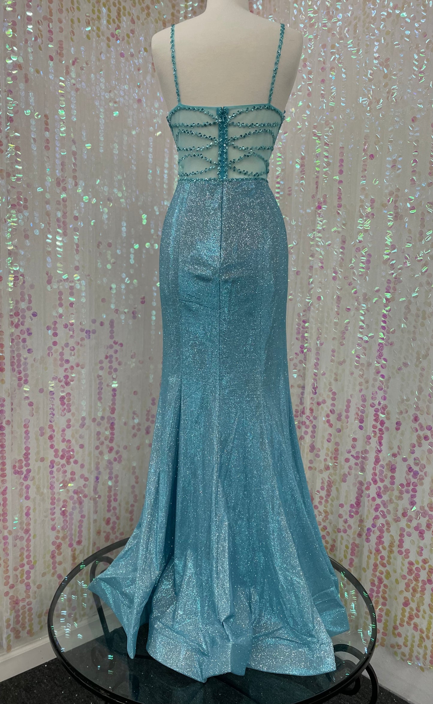 Lily's Aqua Ev5223 Sparkly Prom Dress