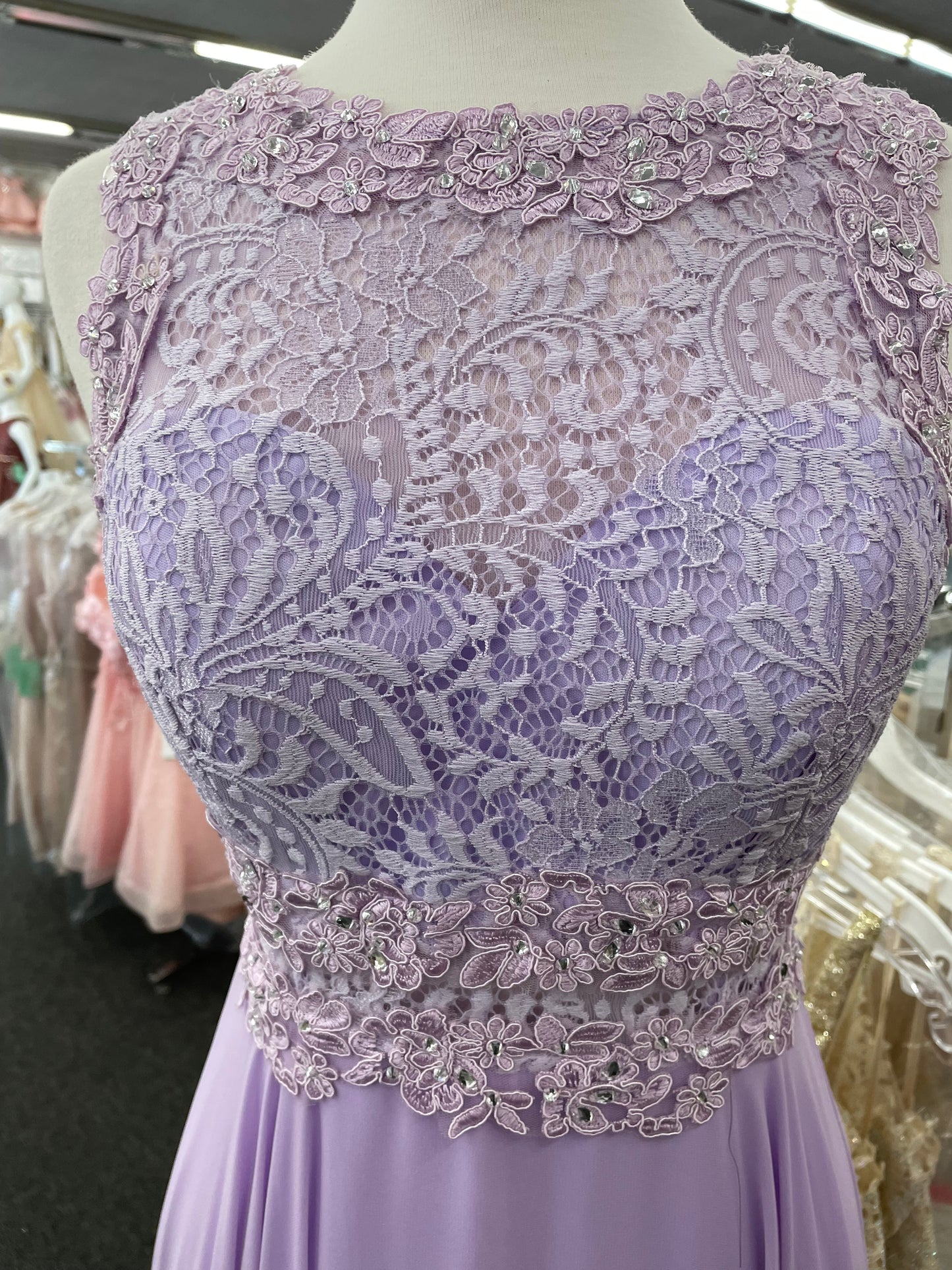 Lily’s lilac top lace and chiffon skirt #fies9059